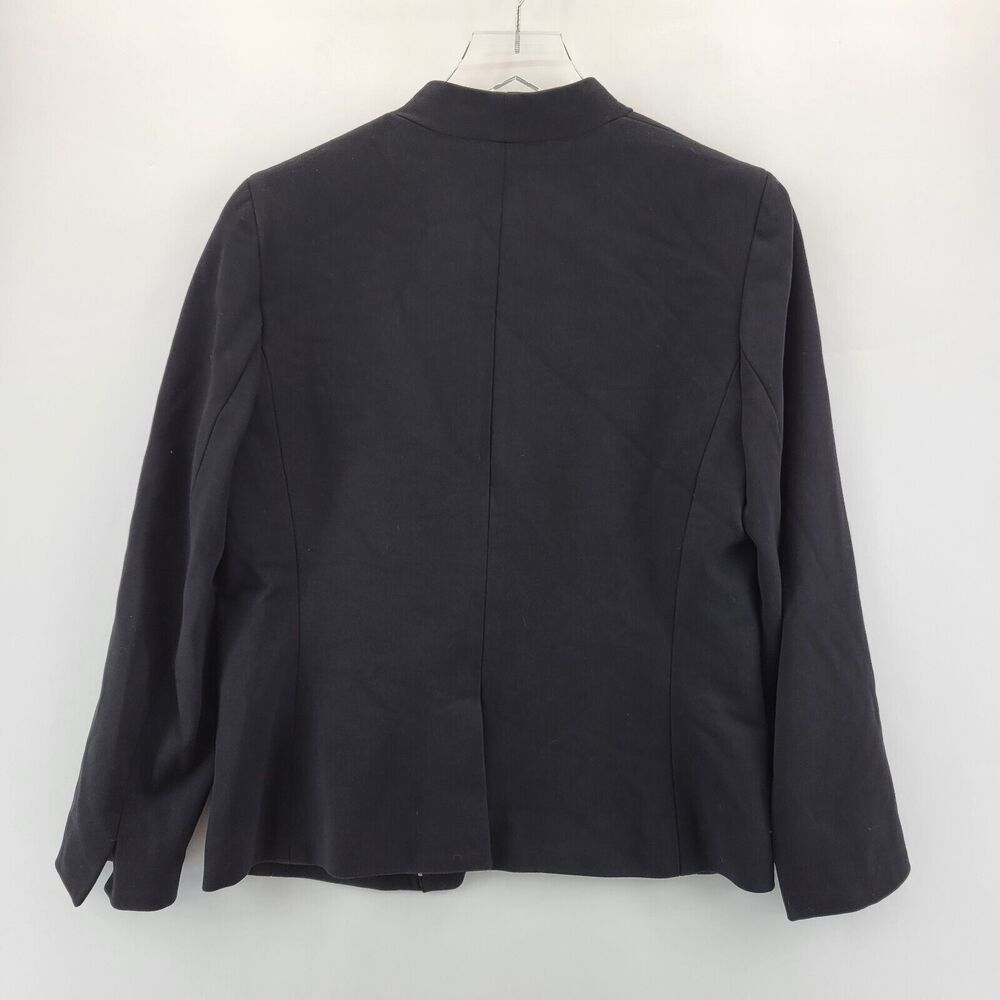 J Crew 365 Black Blazer Women 8 Medium Open Front Collarless Minimalist Corpcore - Picture 2 of 10